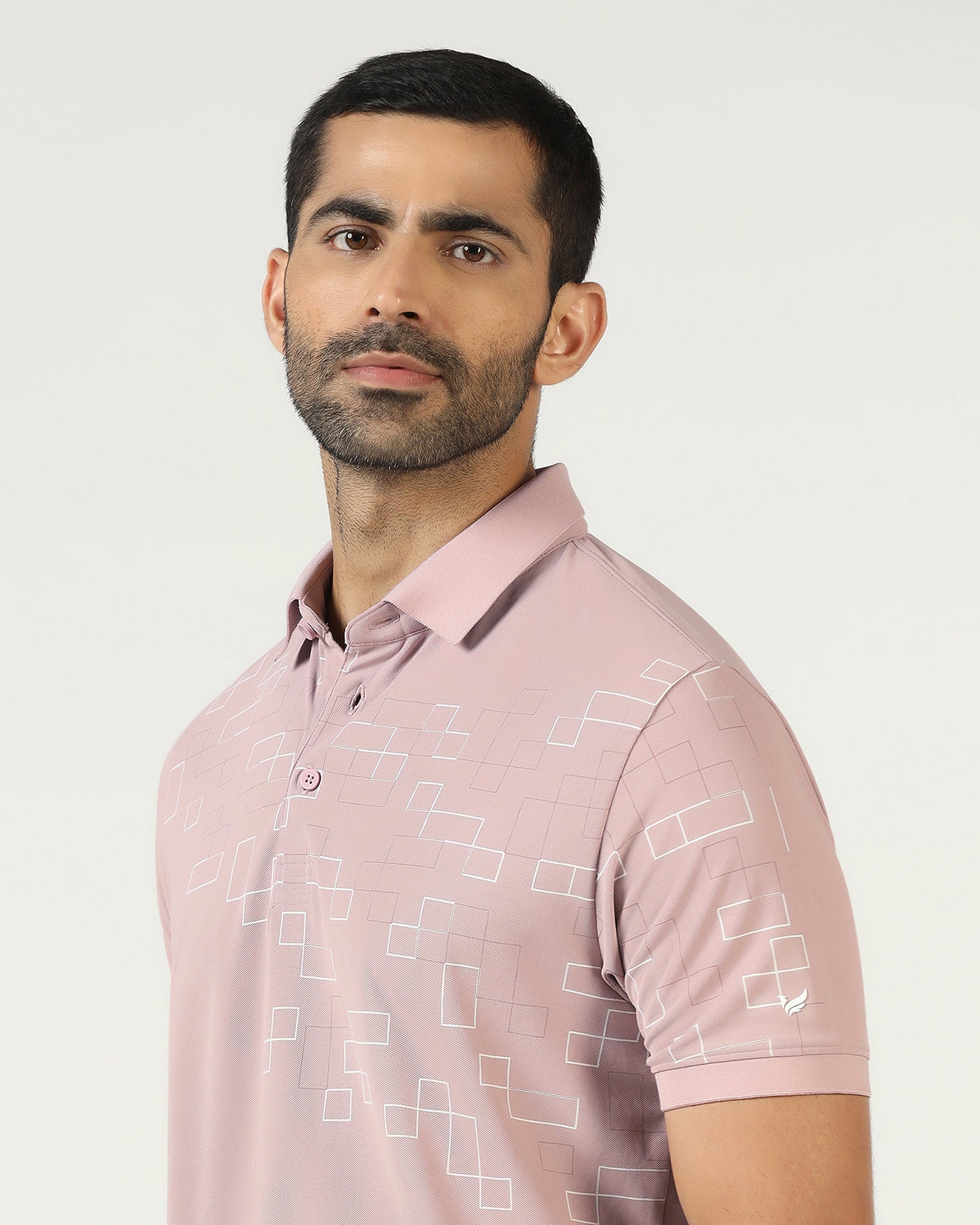 Dusty Pink TechPro Printed Polo - Luna