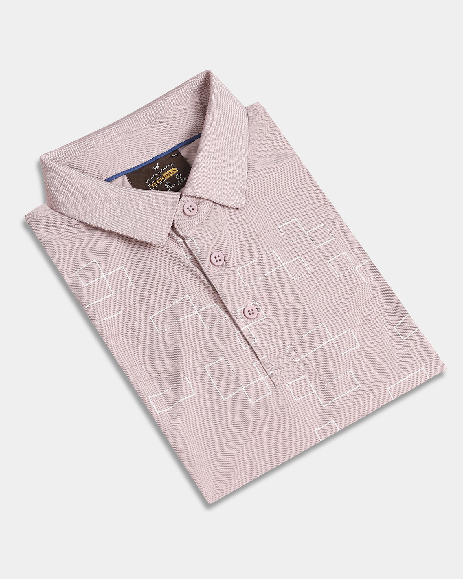 Dusty Pink TechPro Printed Polo - Luna