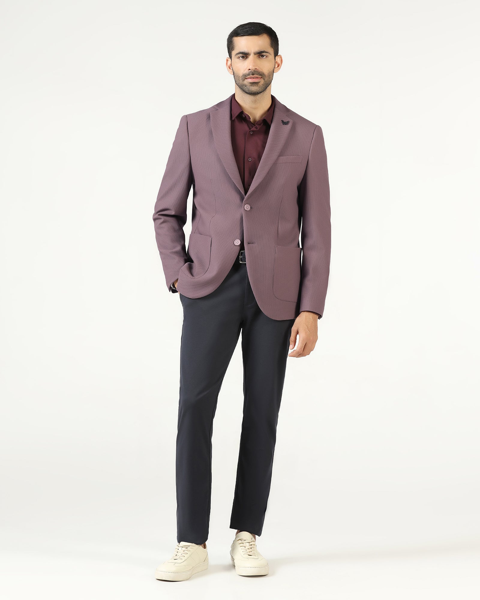 Dusty Pink TechPro Textured Blazer - Bowmore