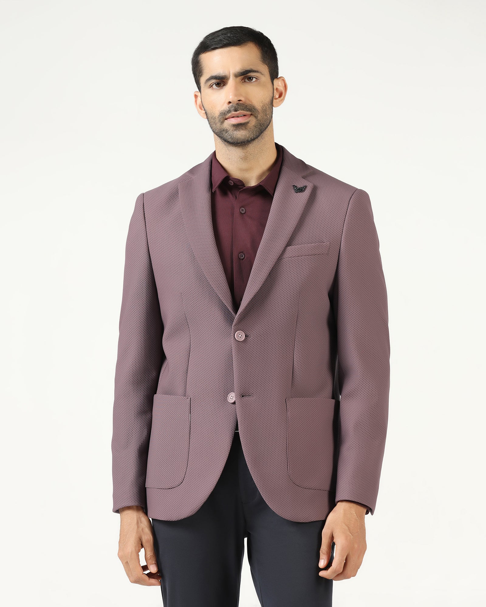 Dusty Pink TechPro Textured Blazer - Bowmore