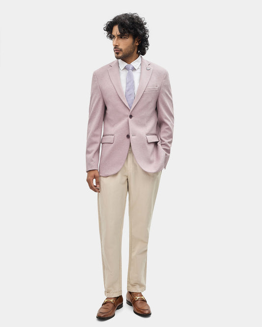 Dusty Pink Textured Blazer - Celebo