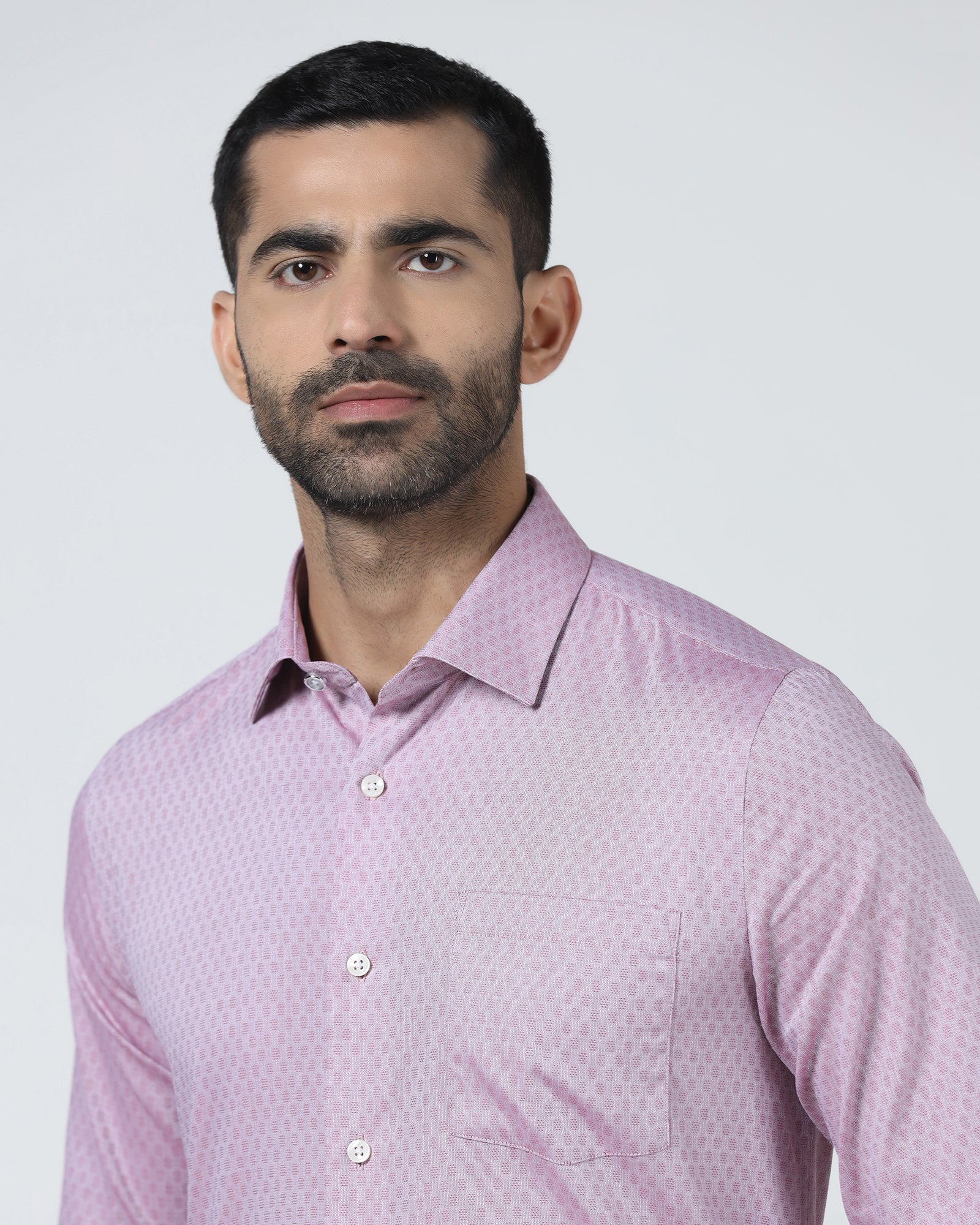 Dusty Pink Textured Shirt - Seon
