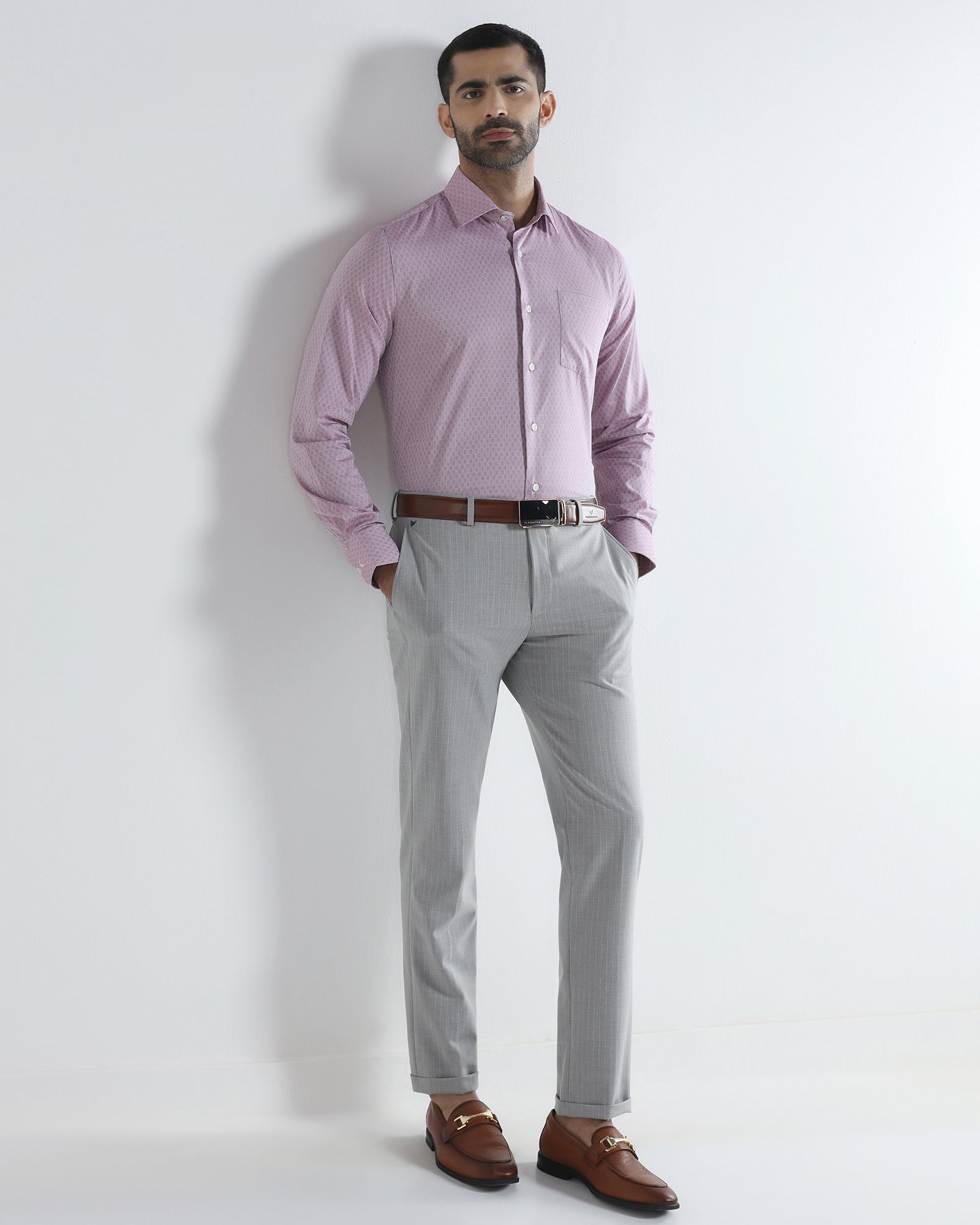 Dusty Pink Textured Shirt - Seon