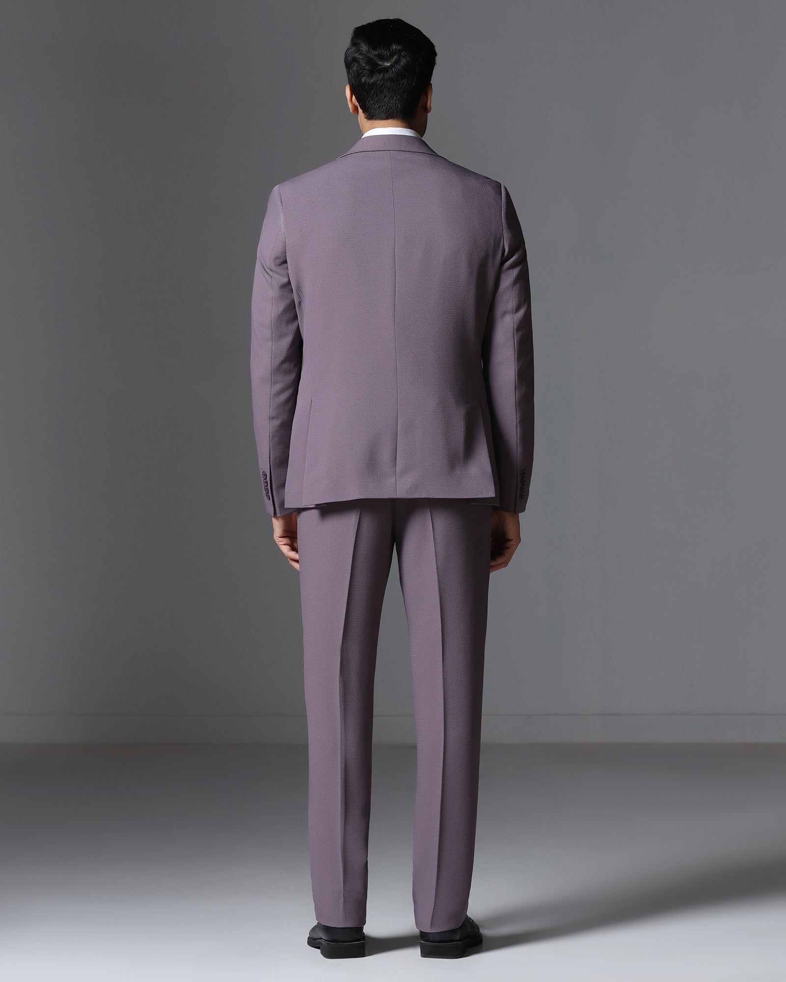 Dusty Pink Three Piece Textured Suit - Gioni