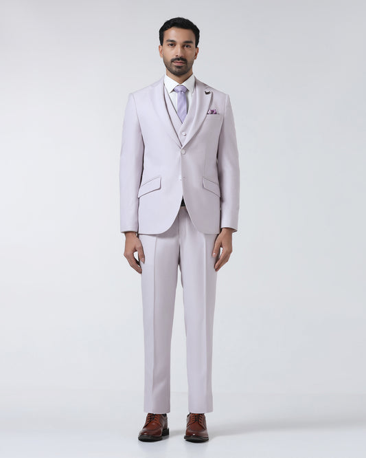 Dusty Pink Three Piece Textured Suit - Zeny