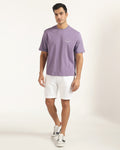 Linen Casual White Solid Shorts - Kat