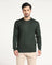 Crew Neck Bottle Green Textured Sweater - Jiggle