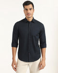 Casual Navy Solid Shirt - Juro