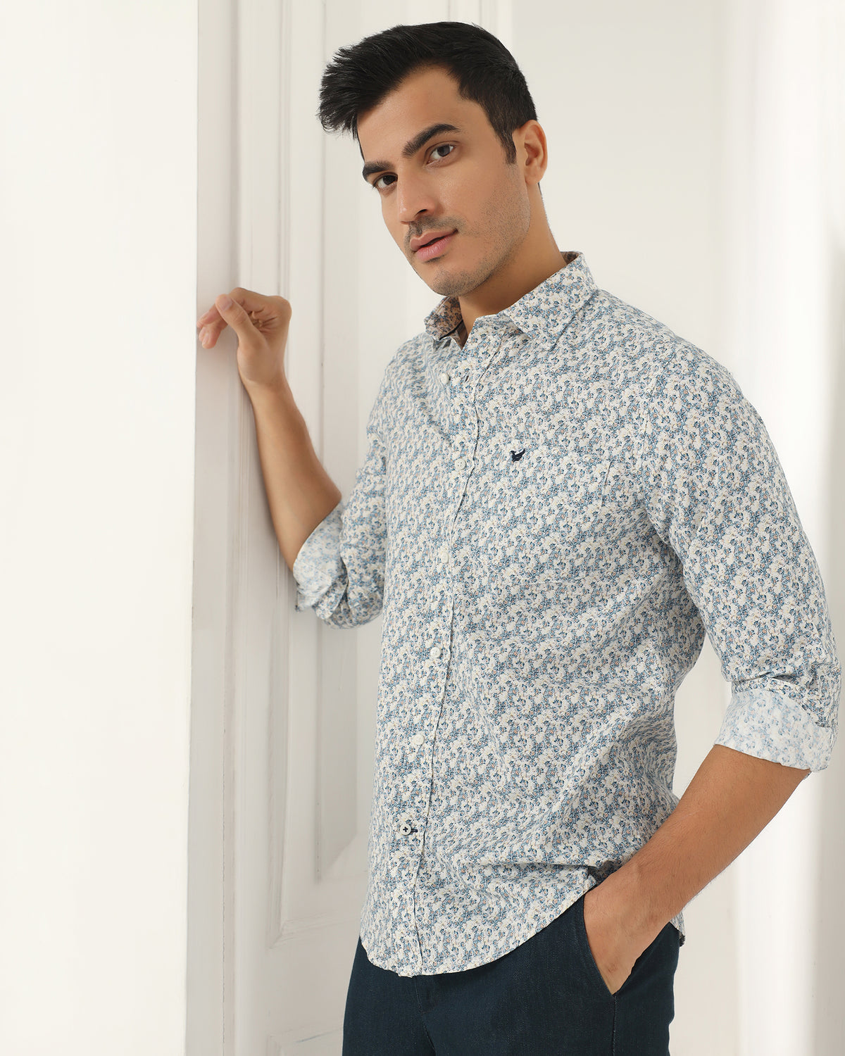 Buy Ryder Blue Printed Casual Shirt Online India