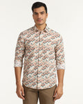Casual Beige Printed Shirt - Alba