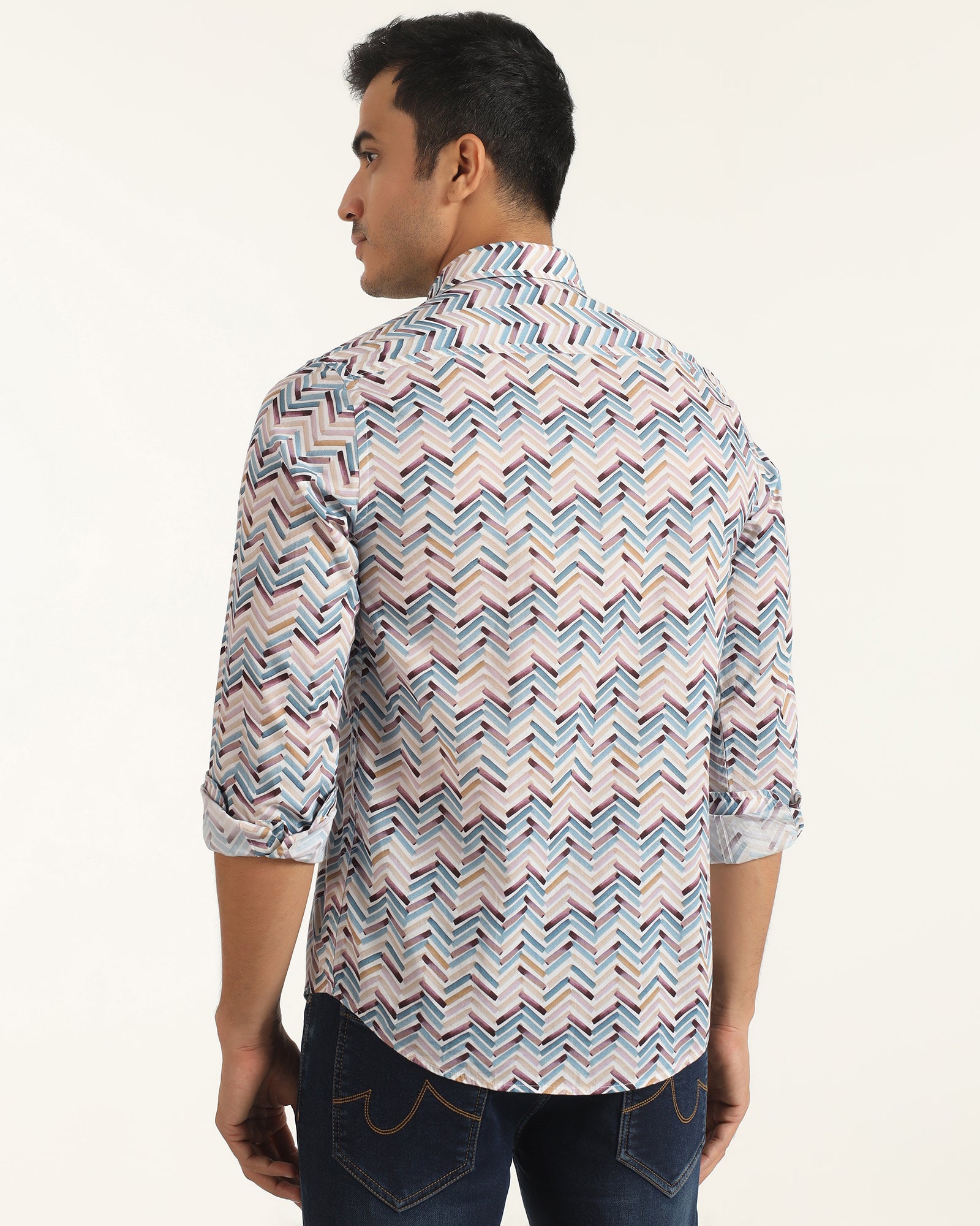 Casual Blue Printed Shirt - Alba
