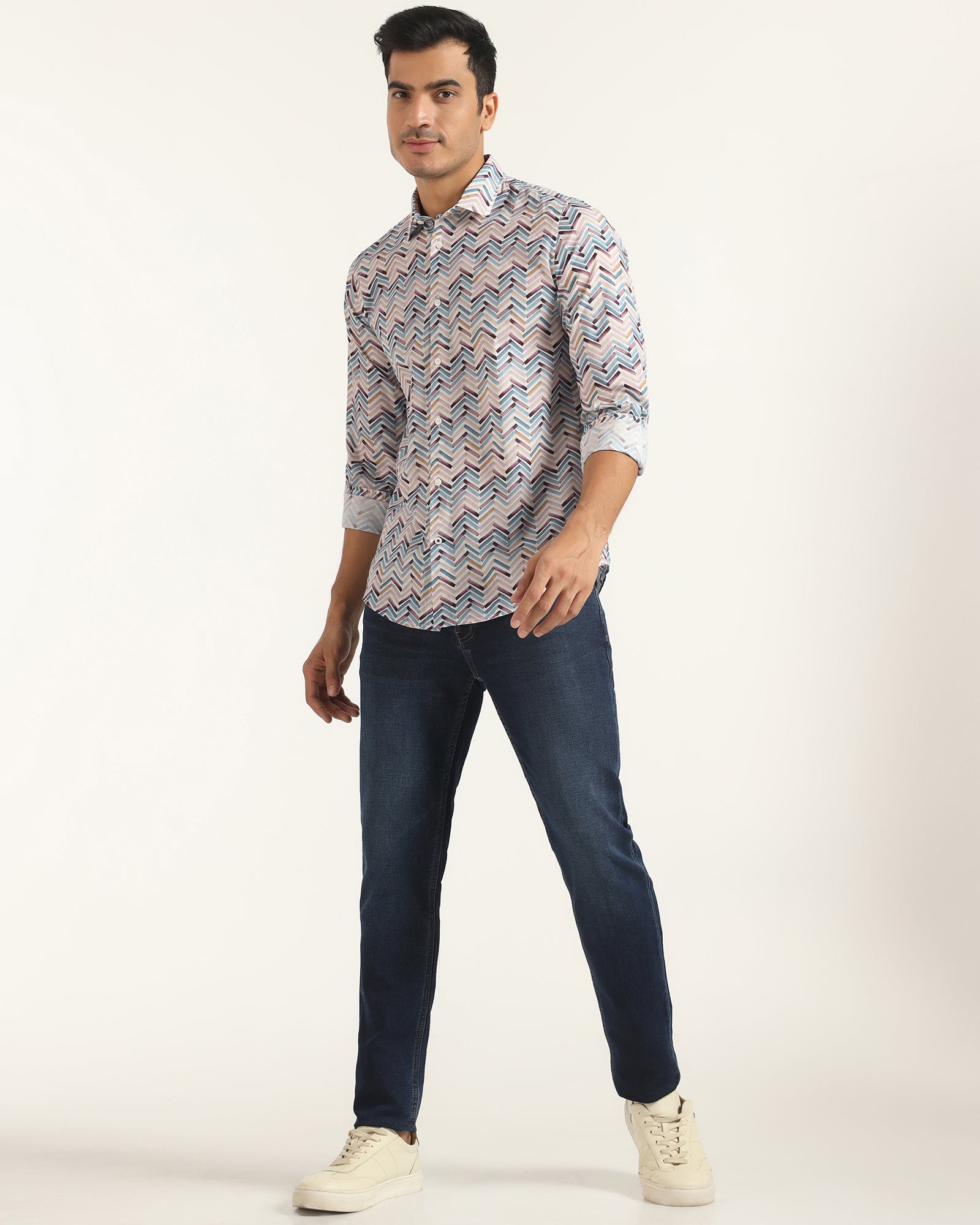 Casual Blue Printed Shirt - Alba