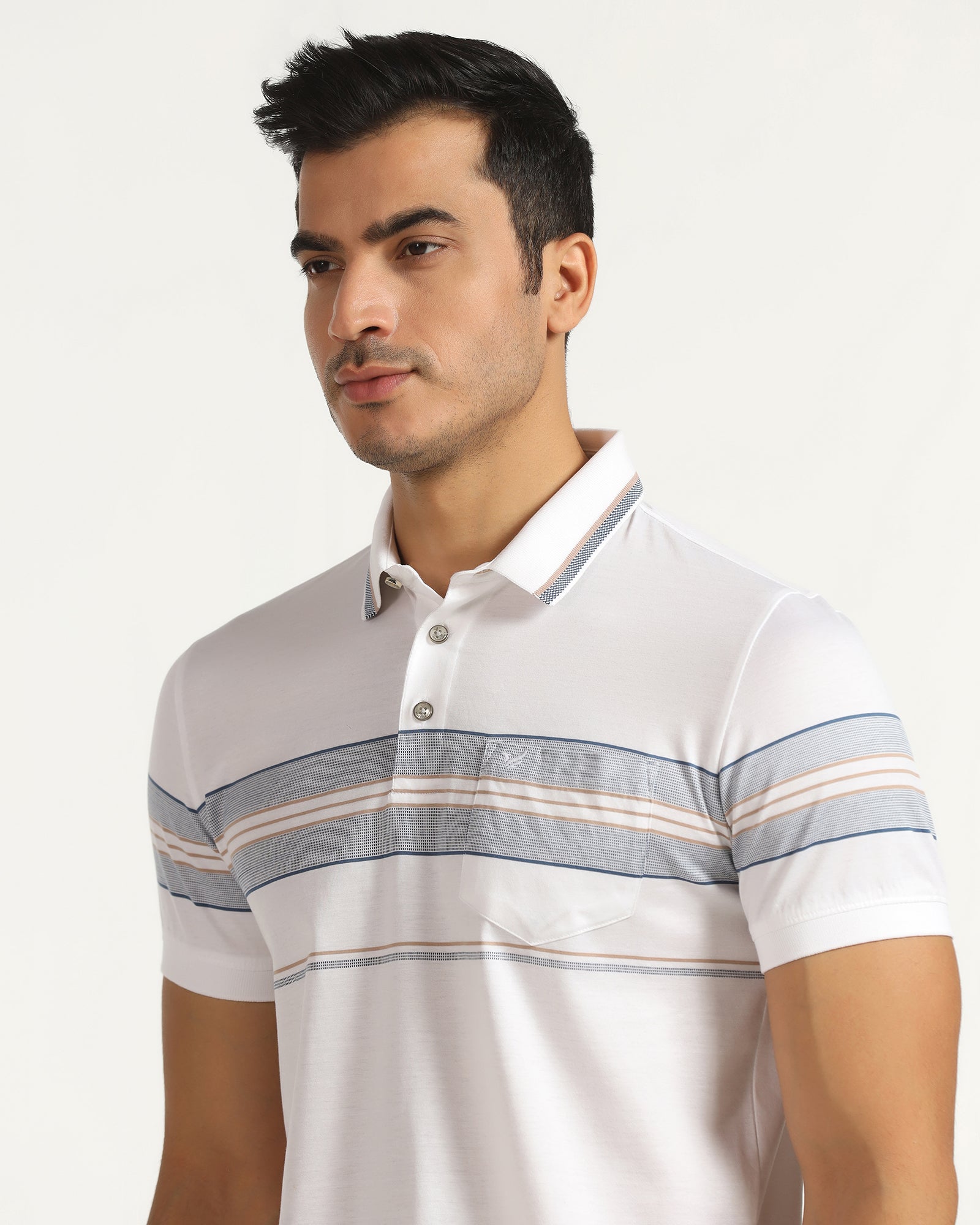 Polo White Stripe T-Shirt - Cetus