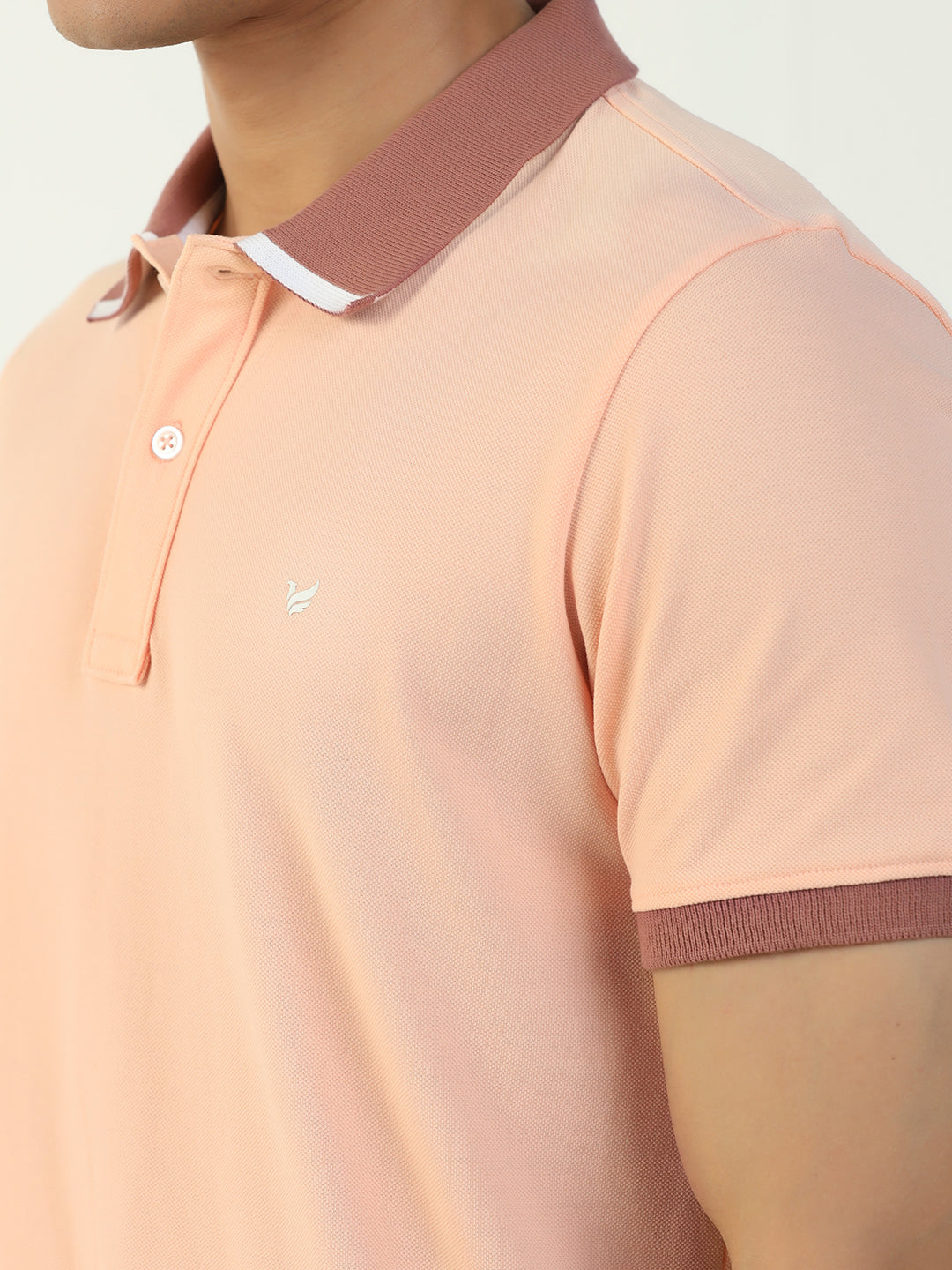 Peach Solid Polo - Contraste