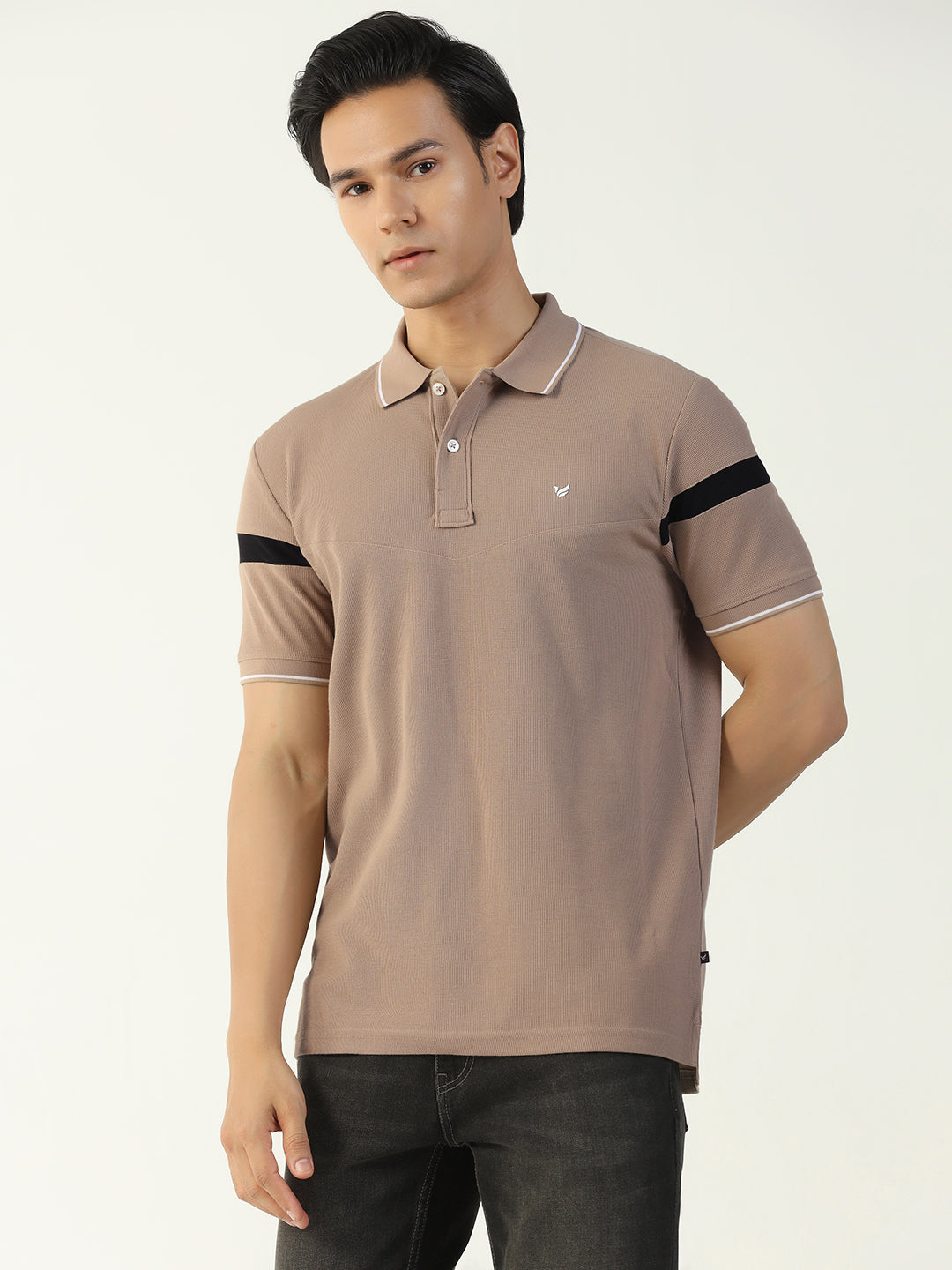 Beige Jacquard Polo - Dapper
