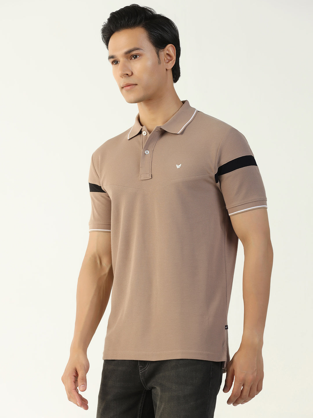 Beige Jacquard Polo - Dapper