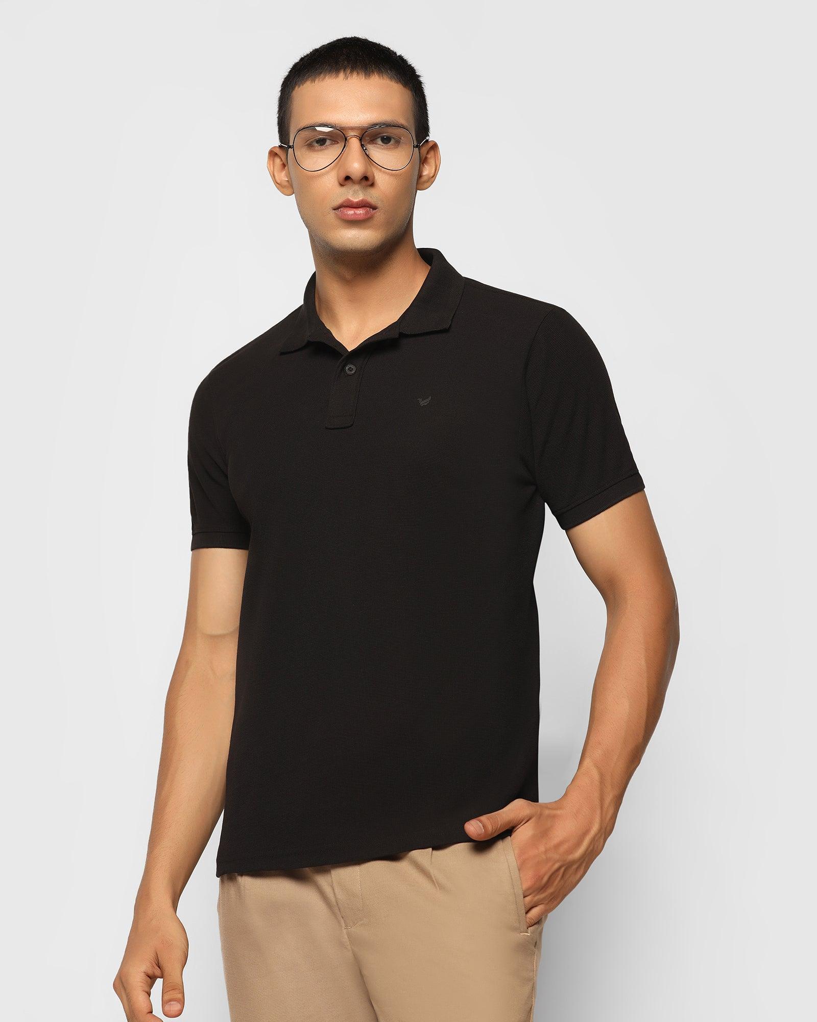 Polo Black Solid T Shirt - Jacob - Blackberrys