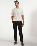 Ease Fit Formal Black Solid Trouser - Malone