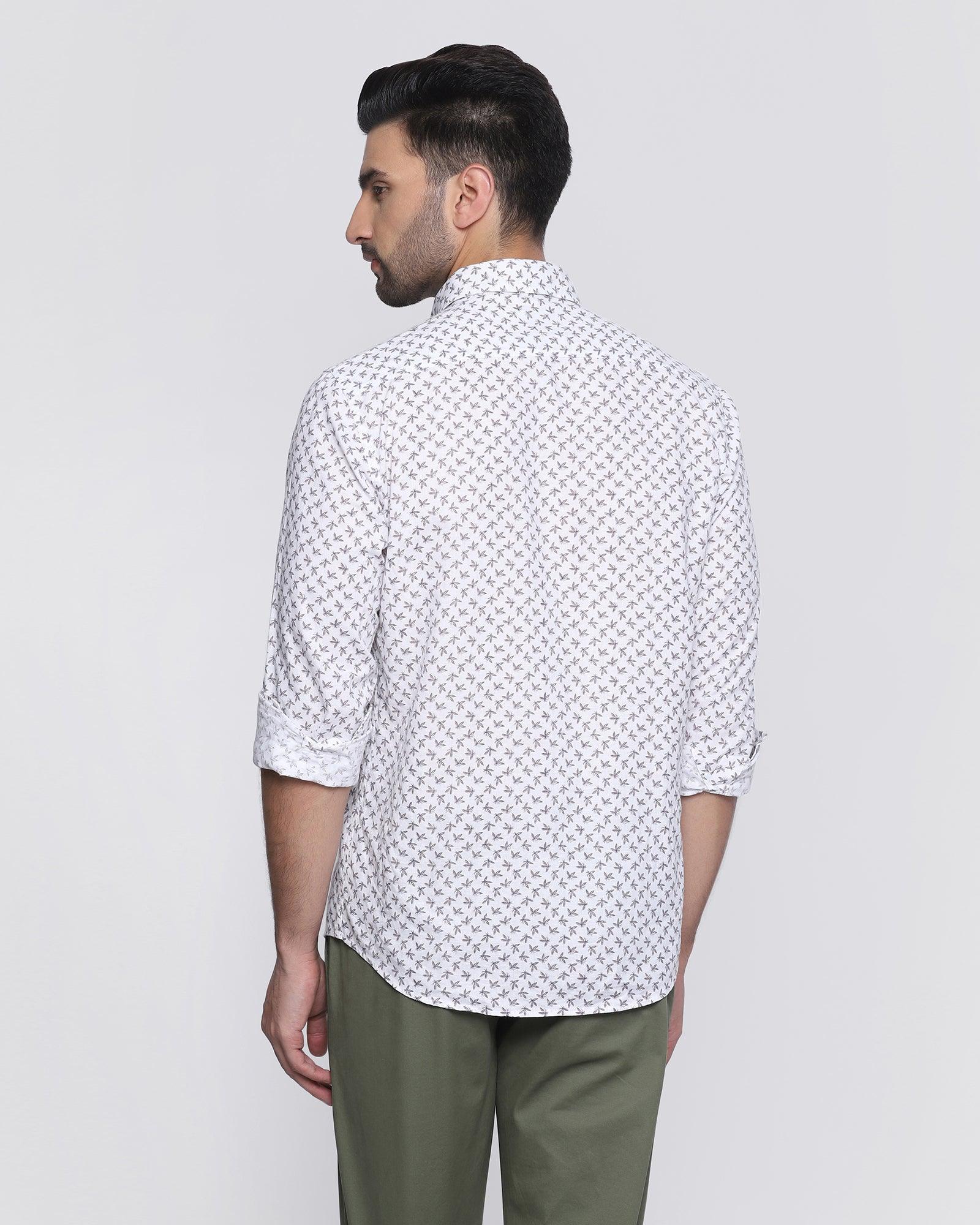 Linen Casual White Printed Shirt - Aldo