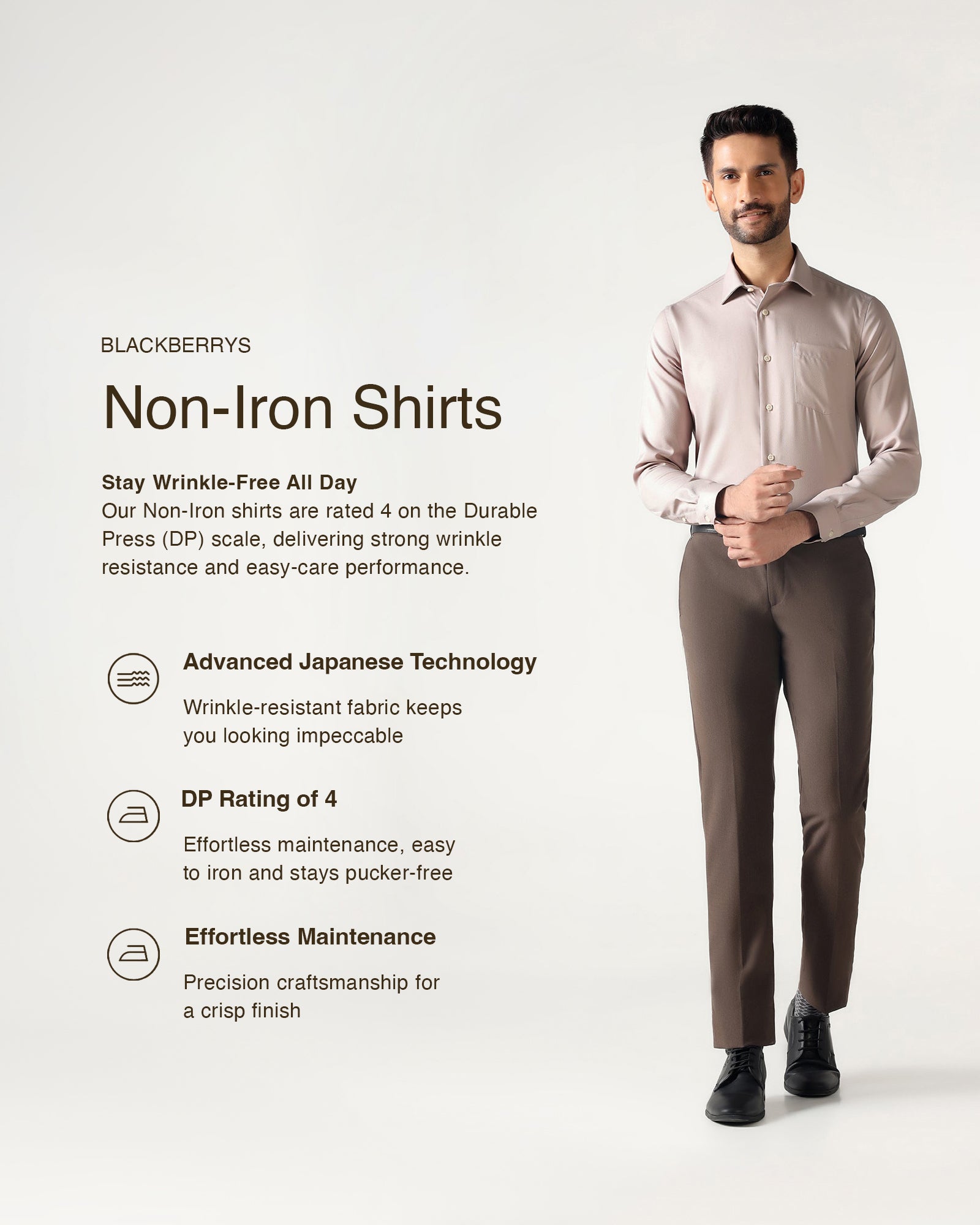 Fawn Non Iron Textured Shirt - P31