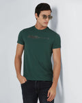 Forest Green Crew Neck Printed T-Shirt - Petunia