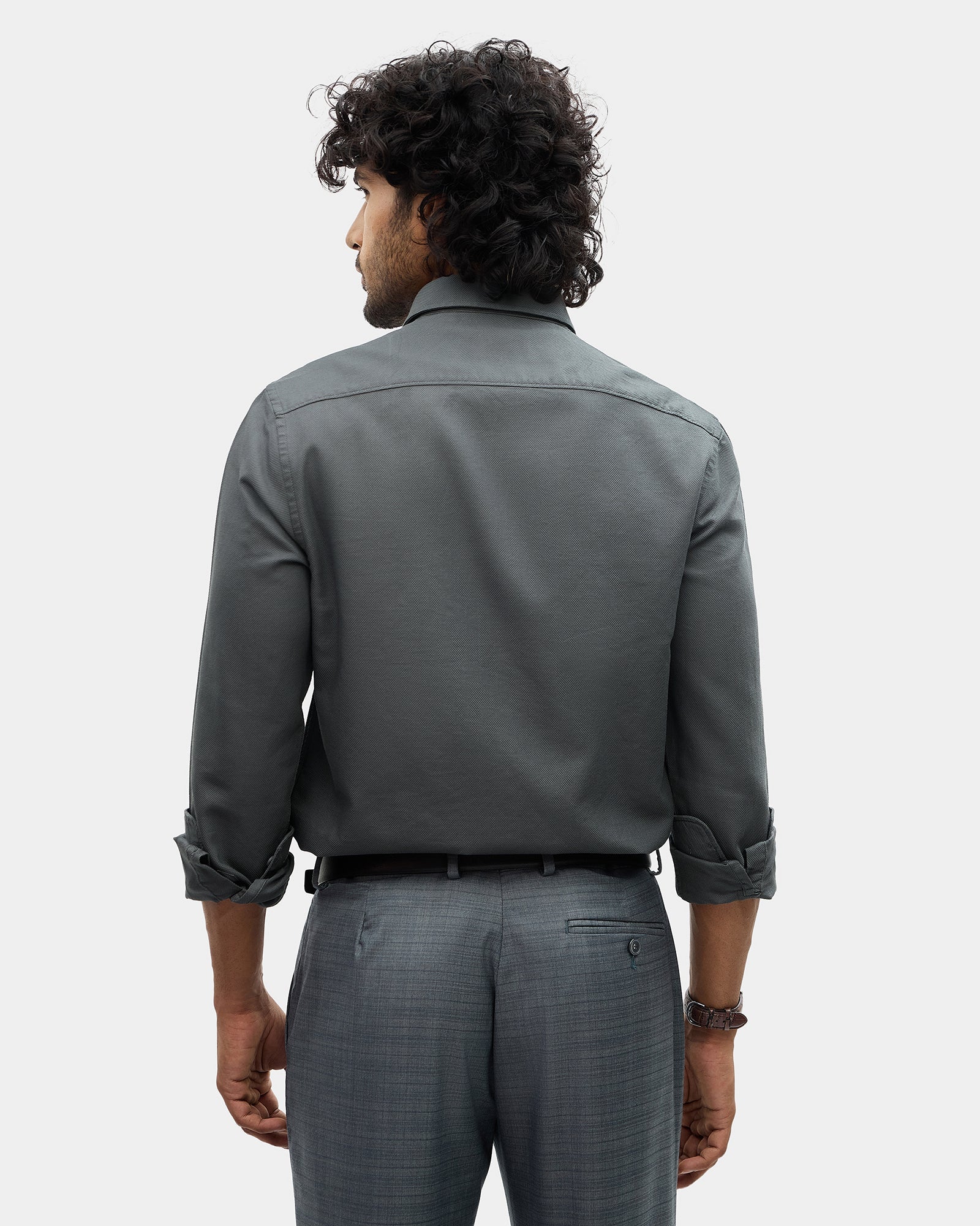 Forest Green Textured Shirt - Caty
