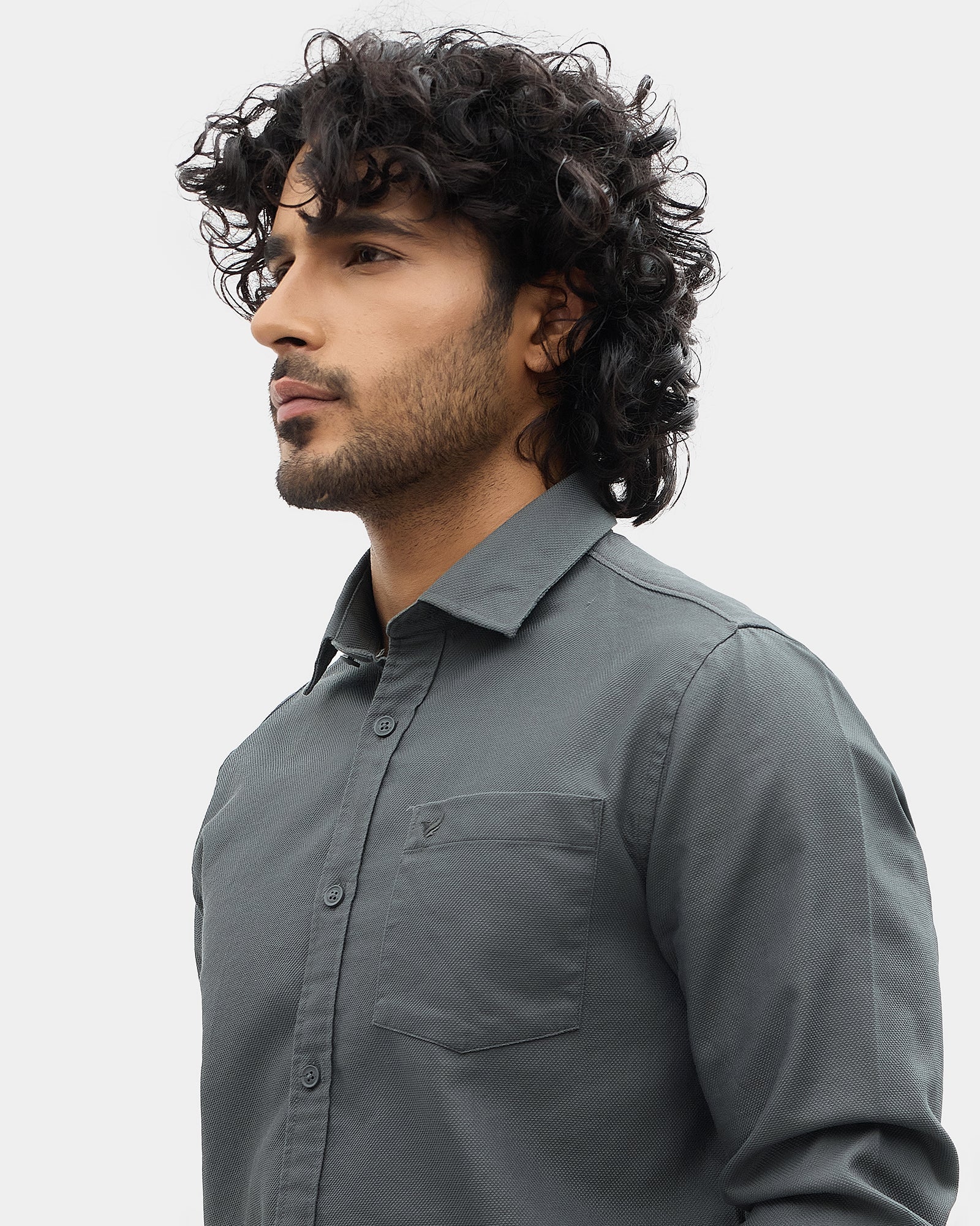Forest Green Textured Shirt - Caty