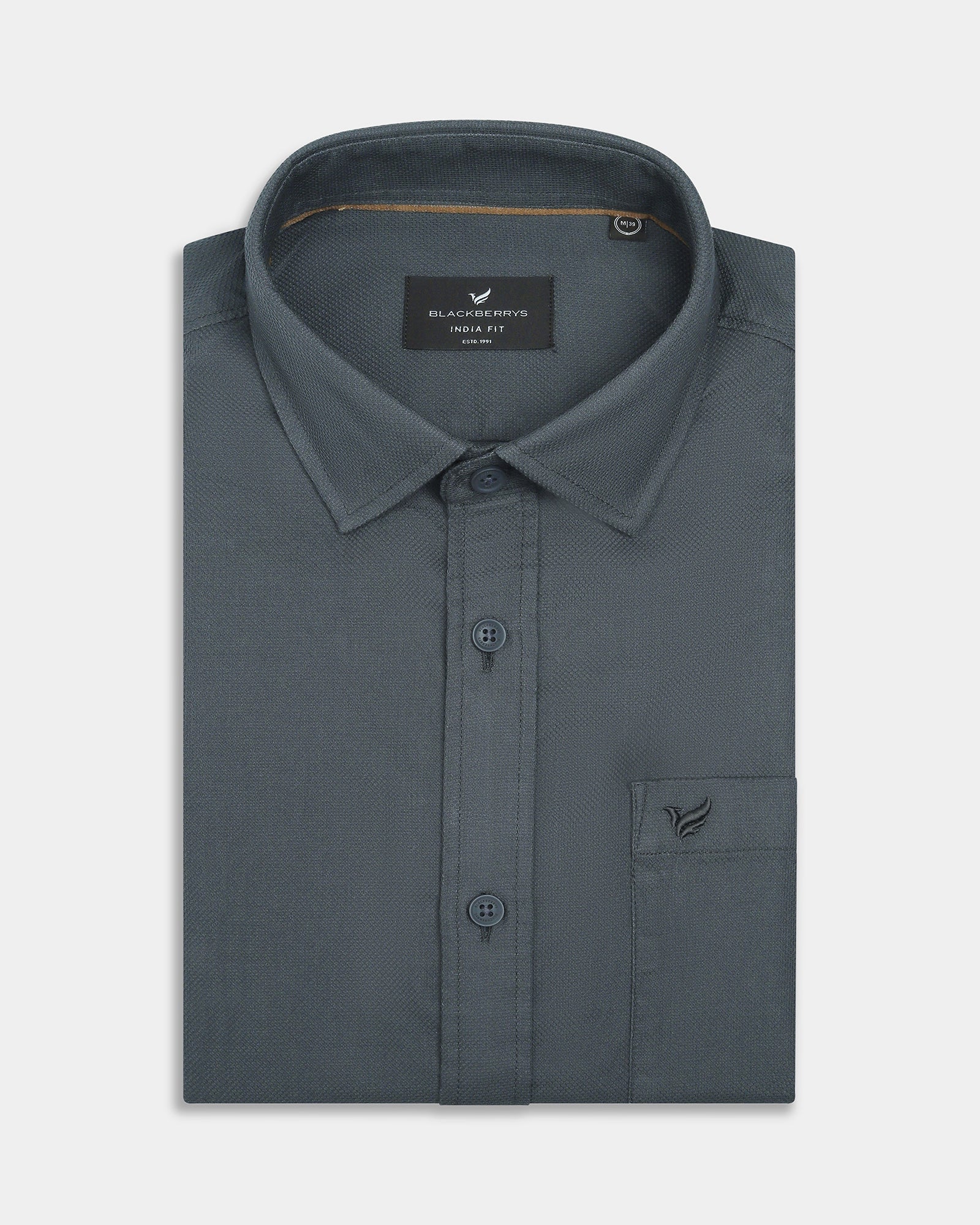 Forest Green Textured Shirt - Caty