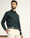 Formal Bottle Green Jacquard Shirt - Switch