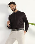 Formal Brown Textured Shirt - Rome