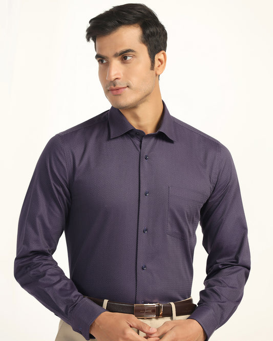 Formal Plum Textured Shirt - Dario