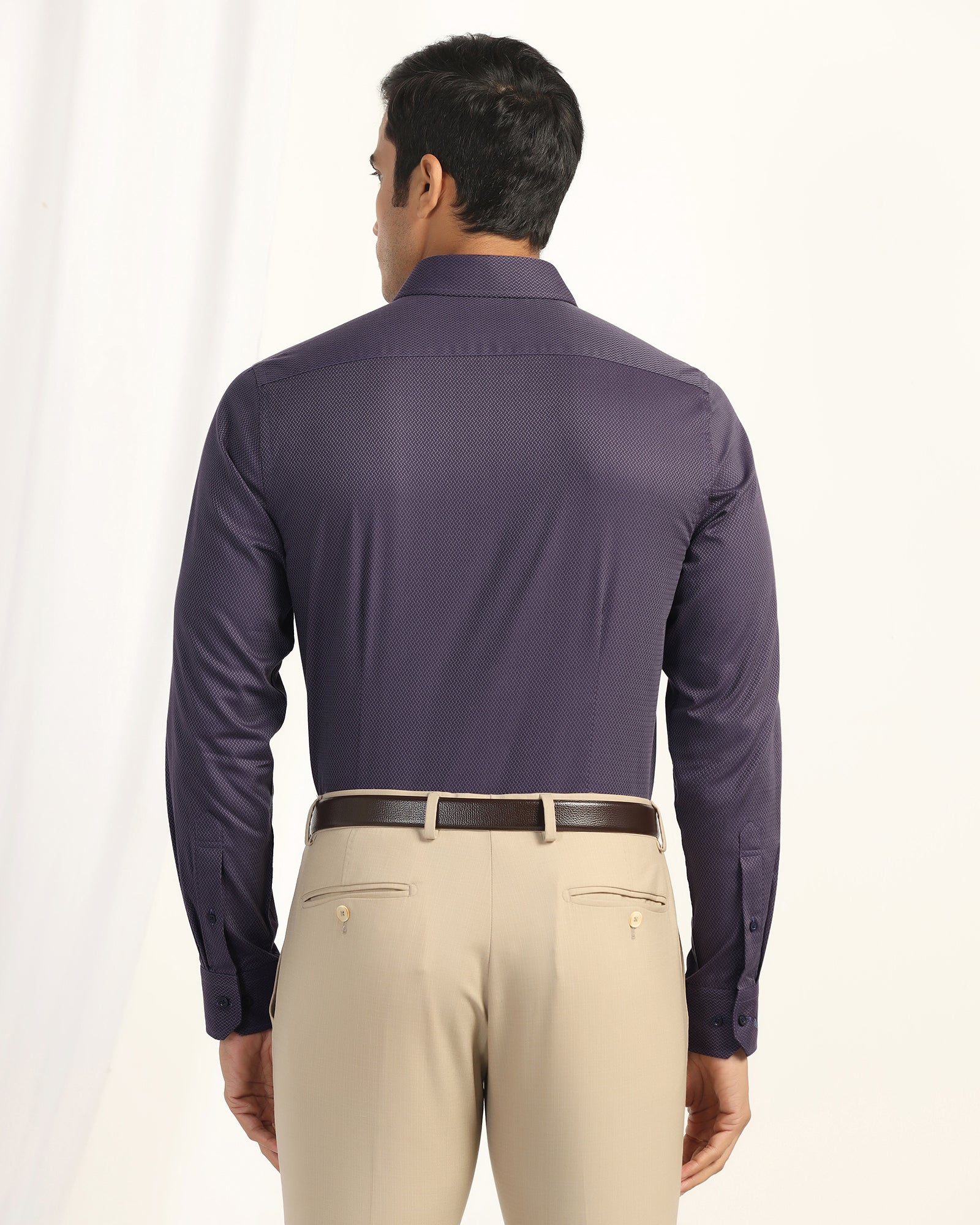 Formal Plum Textured Shirt - Dario