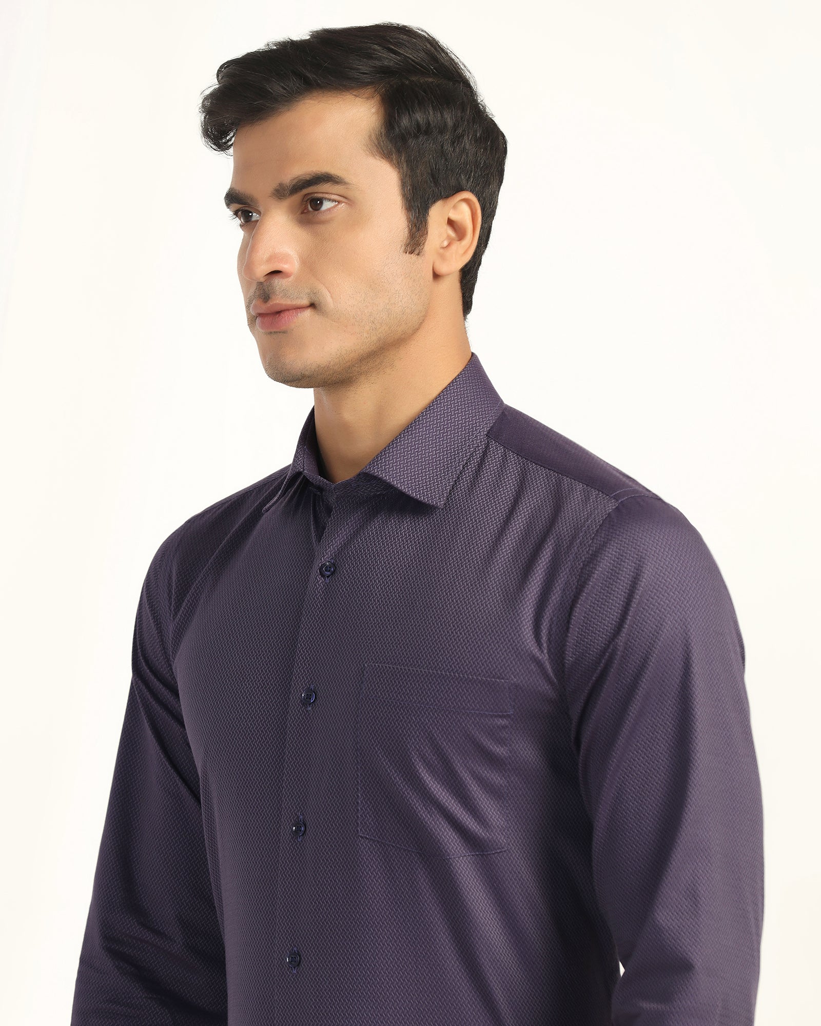Formal Plum Textured Shirt - Dario
