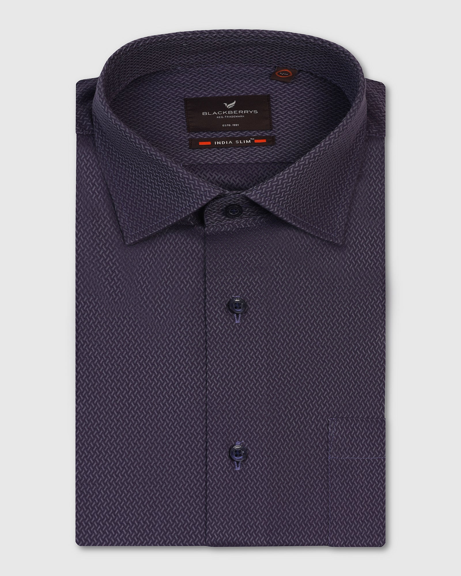 Formal Plum Textured Shirt - Dario