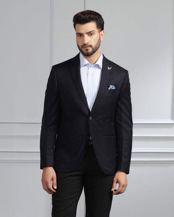 Luxe Formal Navy Solid Blazer - Rafa