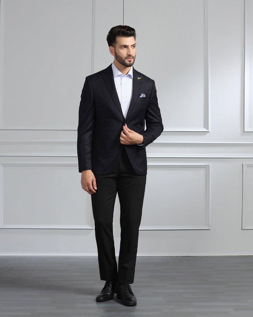 Luxe Formal Navy Solid Blazer - Rafa