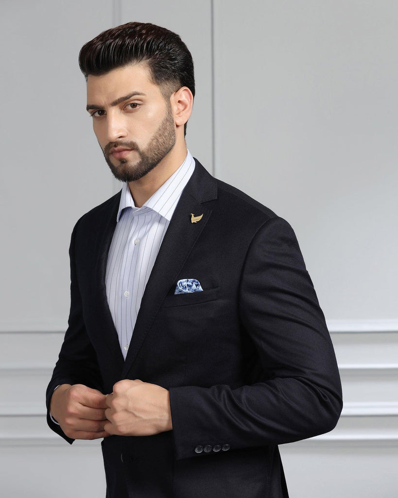 Luxe Formal Navy Solid Blazer - Rafa