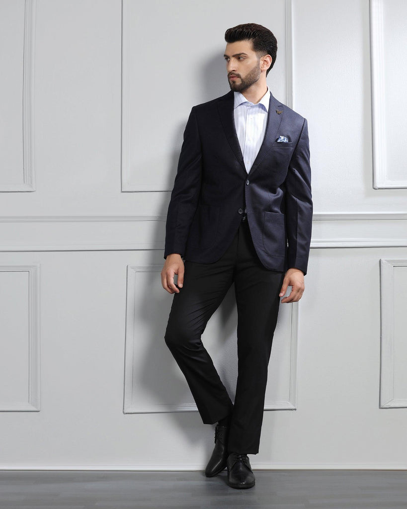 Luxe Formal Navy Solid Blazer - Rafa