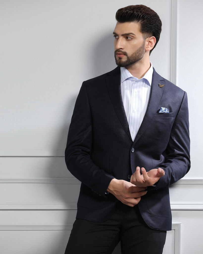 Luxe Formal Navy Solid Blazer - Rafa