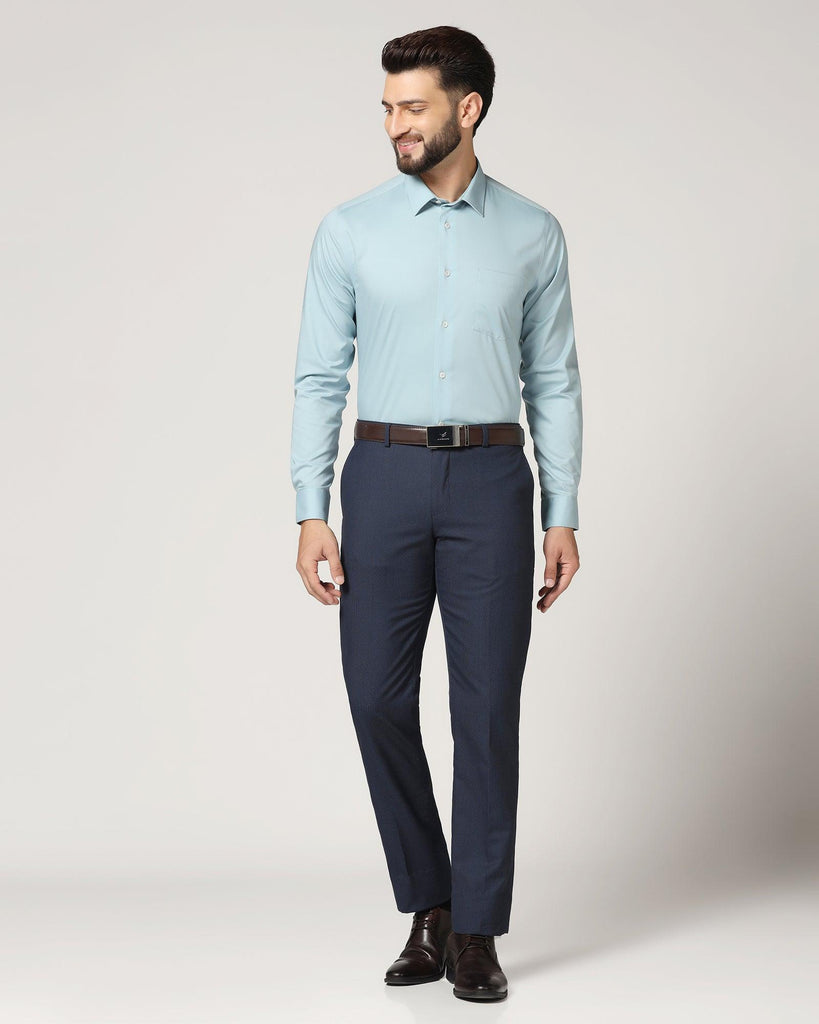 Non Iron Formal Powder Blue Solid Shirt - Susan