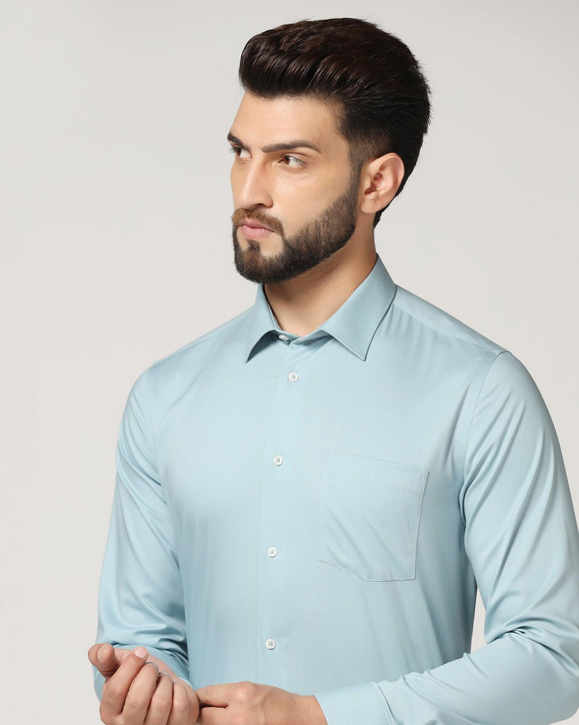 Non Iron Formal Powder Blue Solid Shirt - Susan