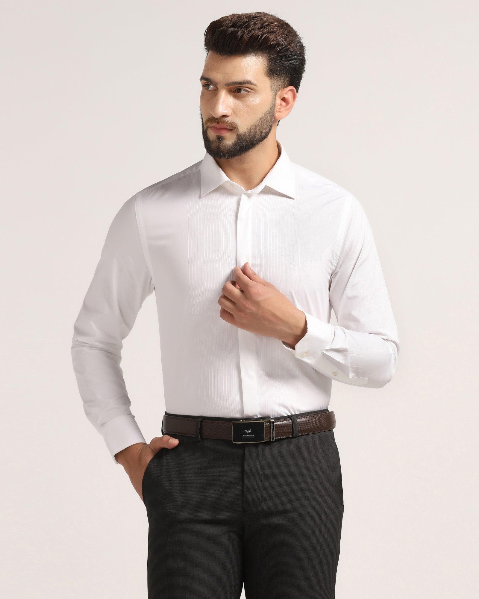 Formal White Solid Shirt - Viking