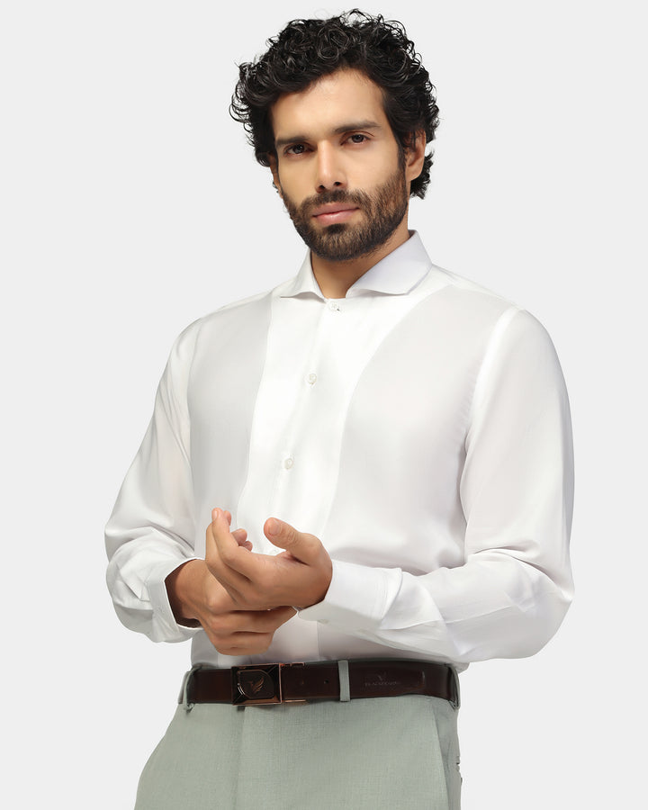 Formal Super White Textured Shirt - Plot