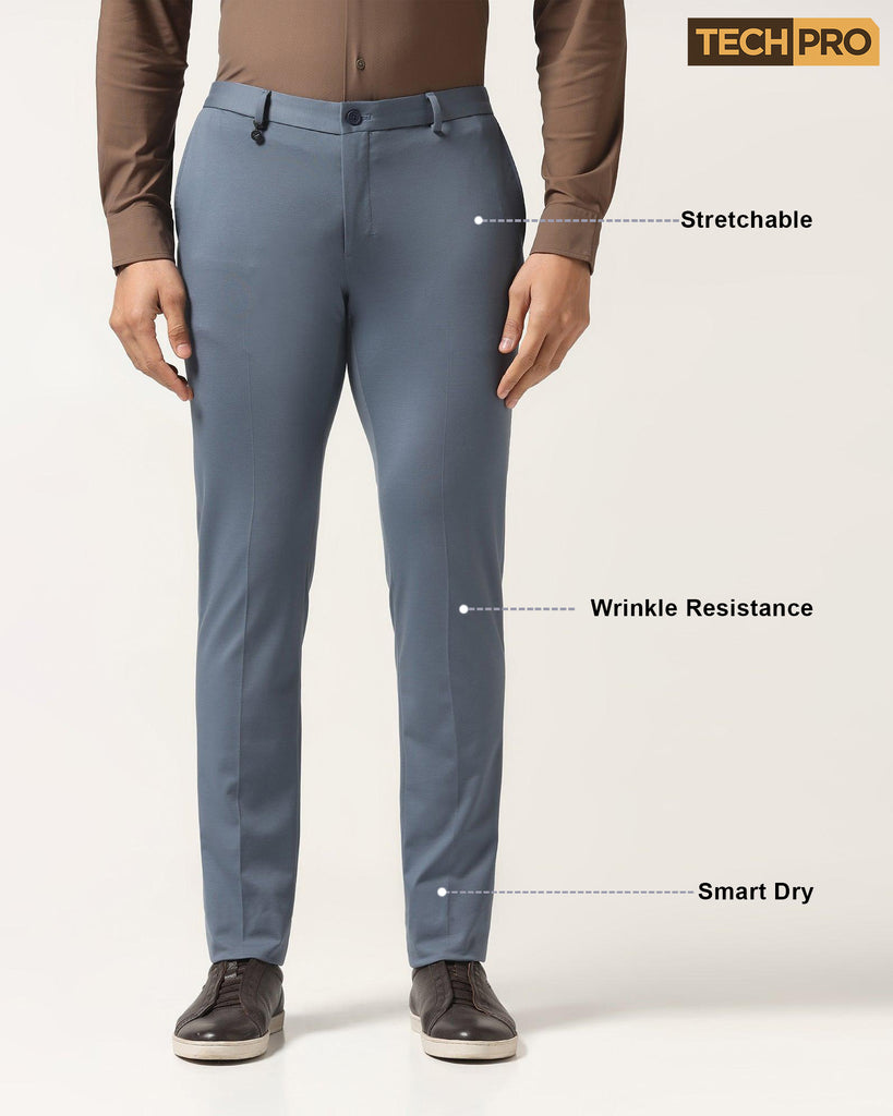 TechPro Slim Fit B-91 Formal Sky Blue Solid Trouser - Explorer