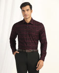 Formal Wine Jacquard Shirt - Latin