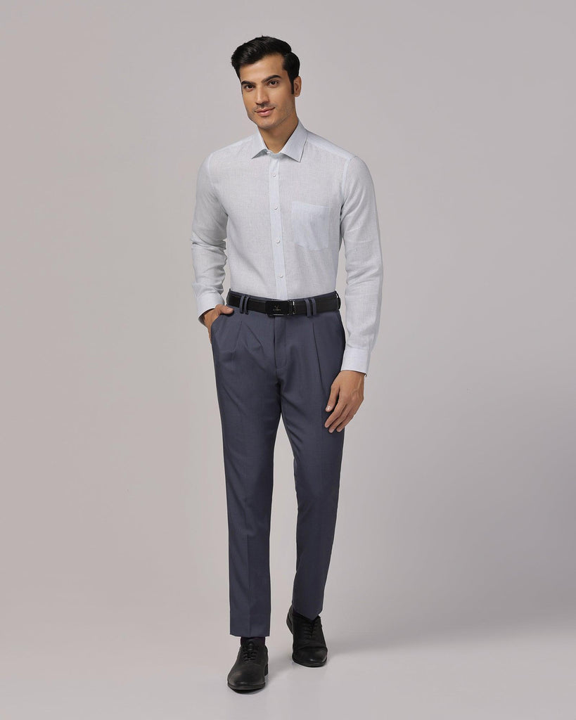 Linen Formal Aqua Stripe Shirt - Andres