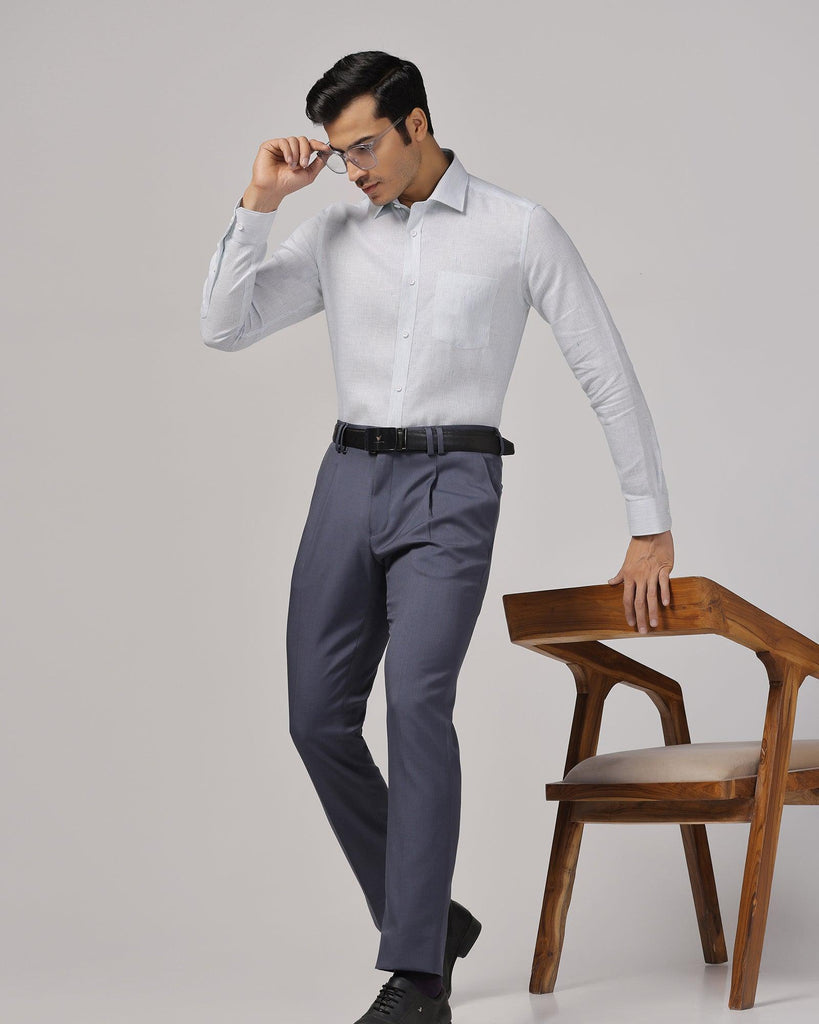 Linen Formal Aqua Stripe Shirt - Andres