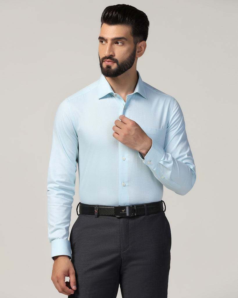 Formal Aqua Textured Shirt - Qued