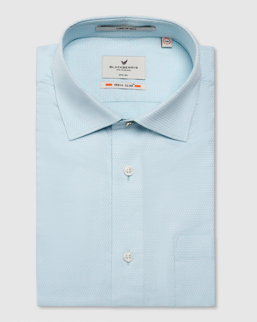 Formal Aqua Textured Shirt - Qued