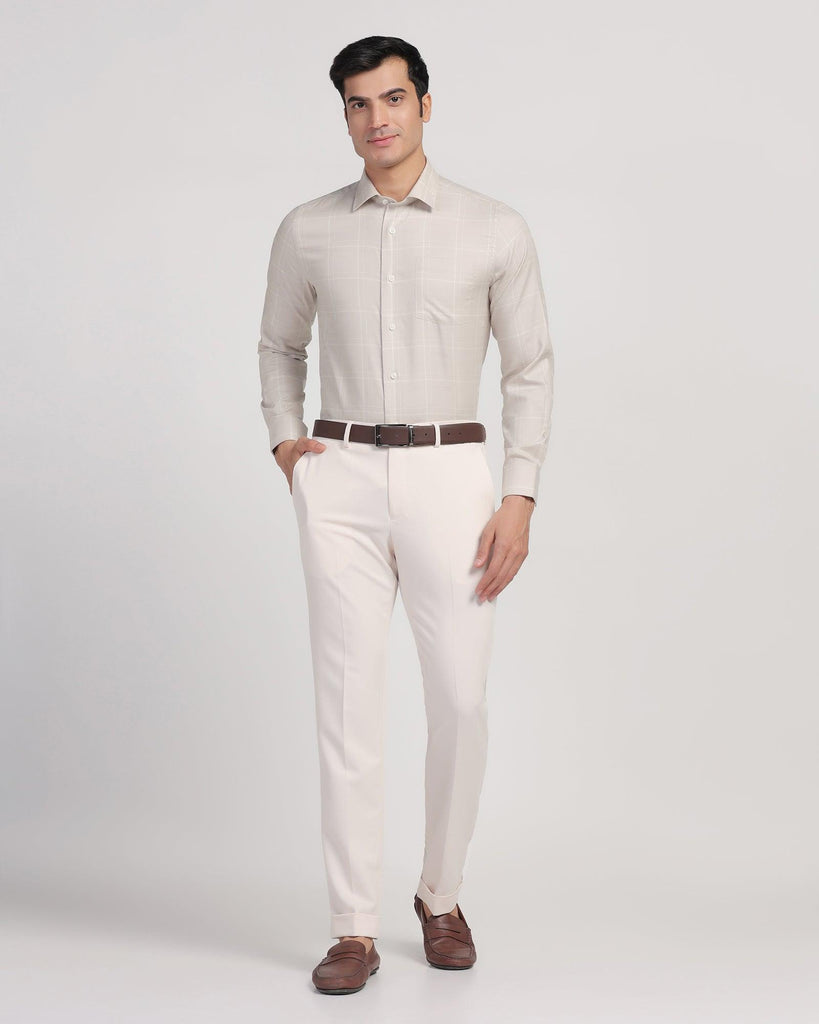 Formal Beige Check Shirt - Jeter